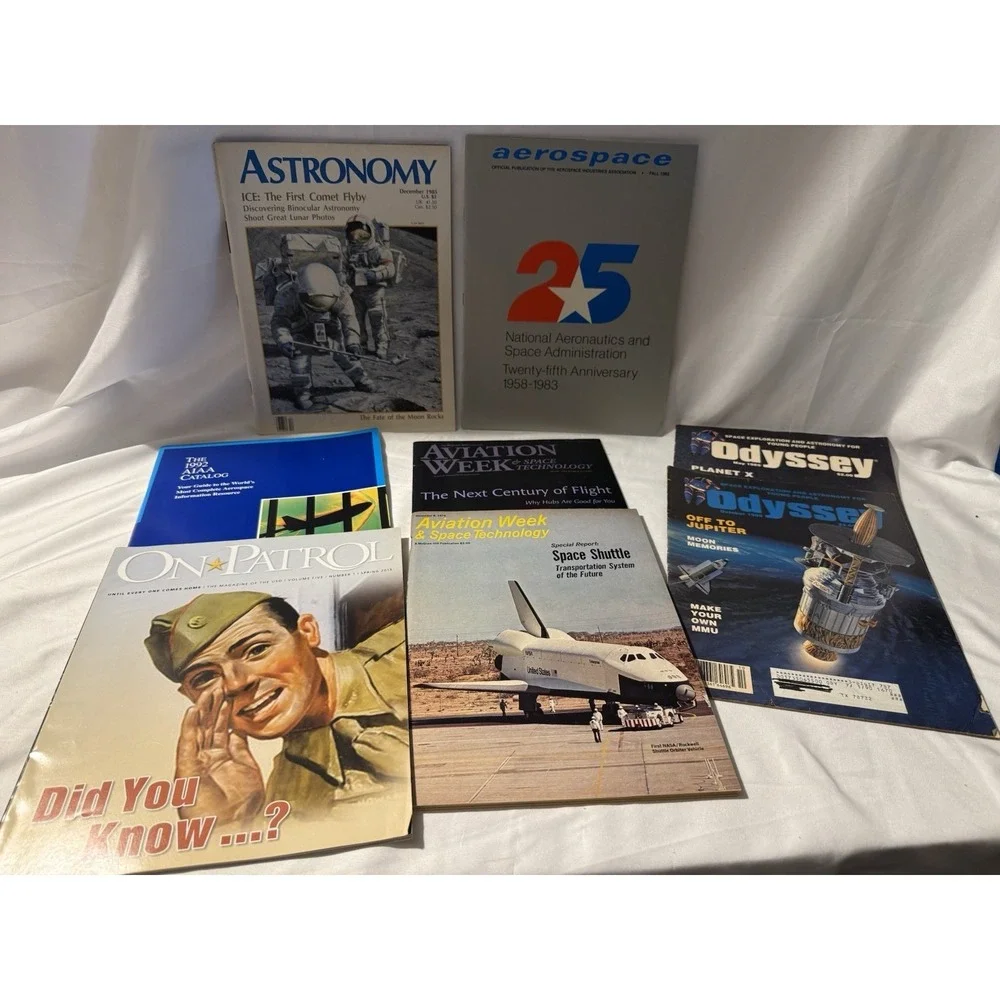 Vintage NASA Space Shuttle Aviation Magazines Lot 8 Astronomy Odyssey 1976-2013